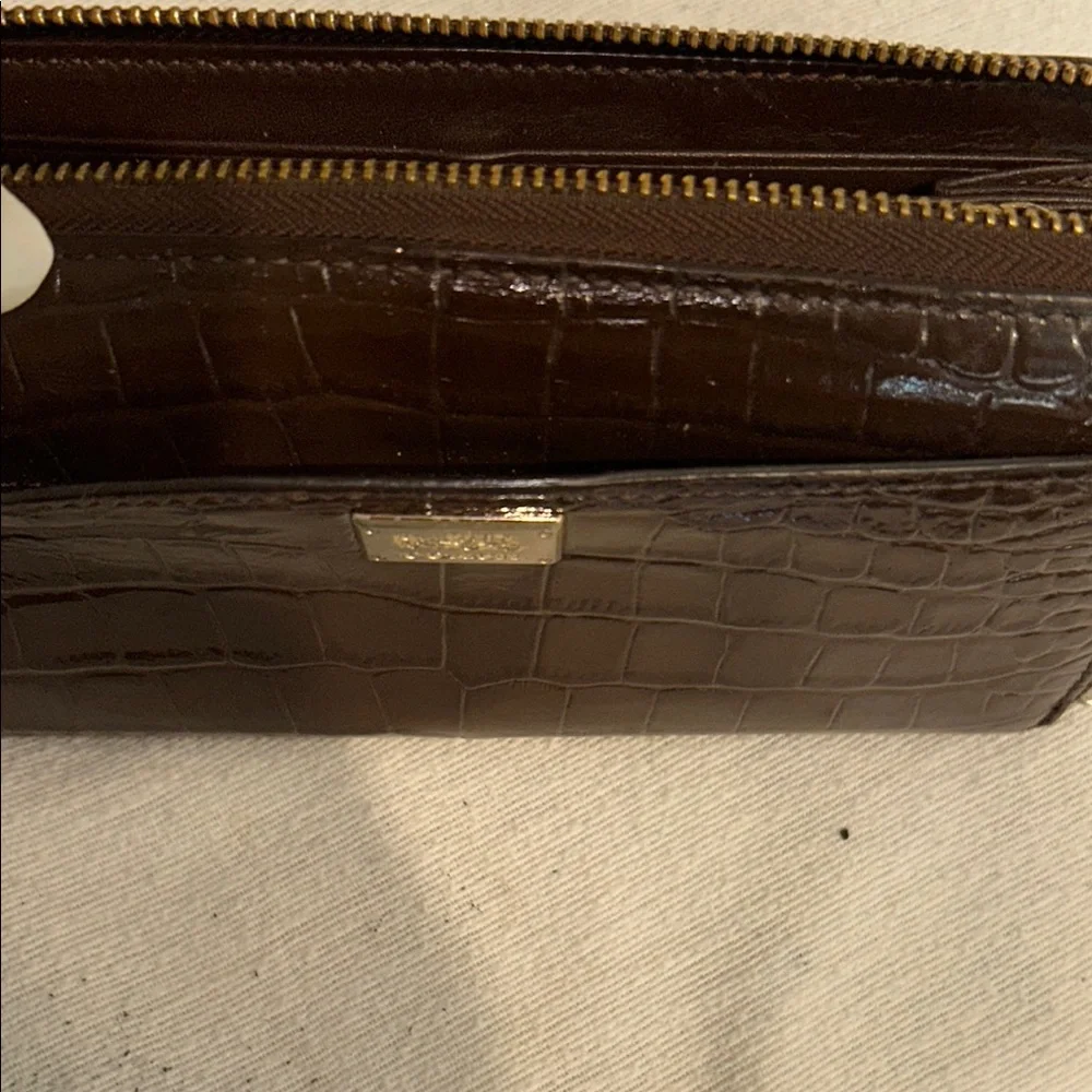 Kate Spade Brown Croc Embossed Wallet - Picture 11 of 11